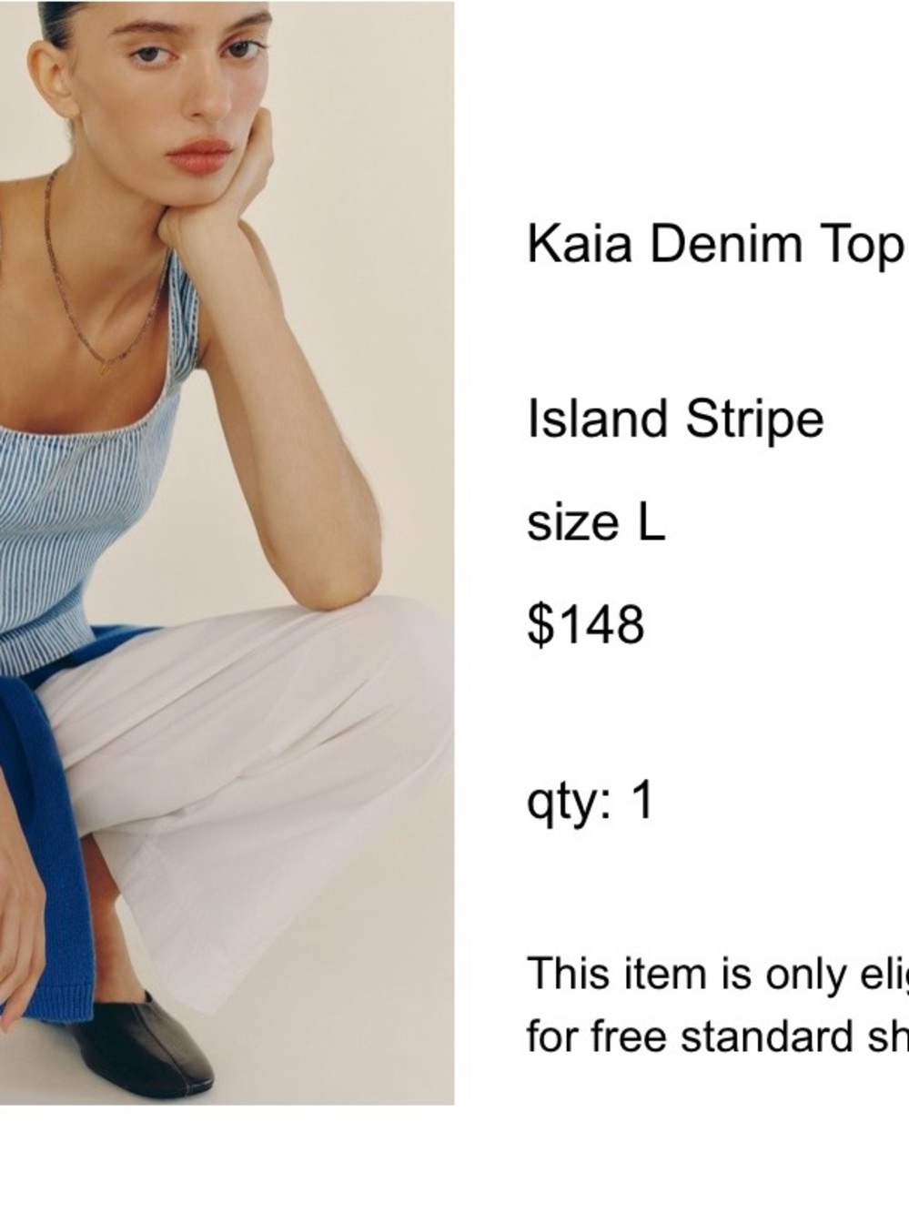 Reformation Kaia Tank Top - Island Stripe Blue